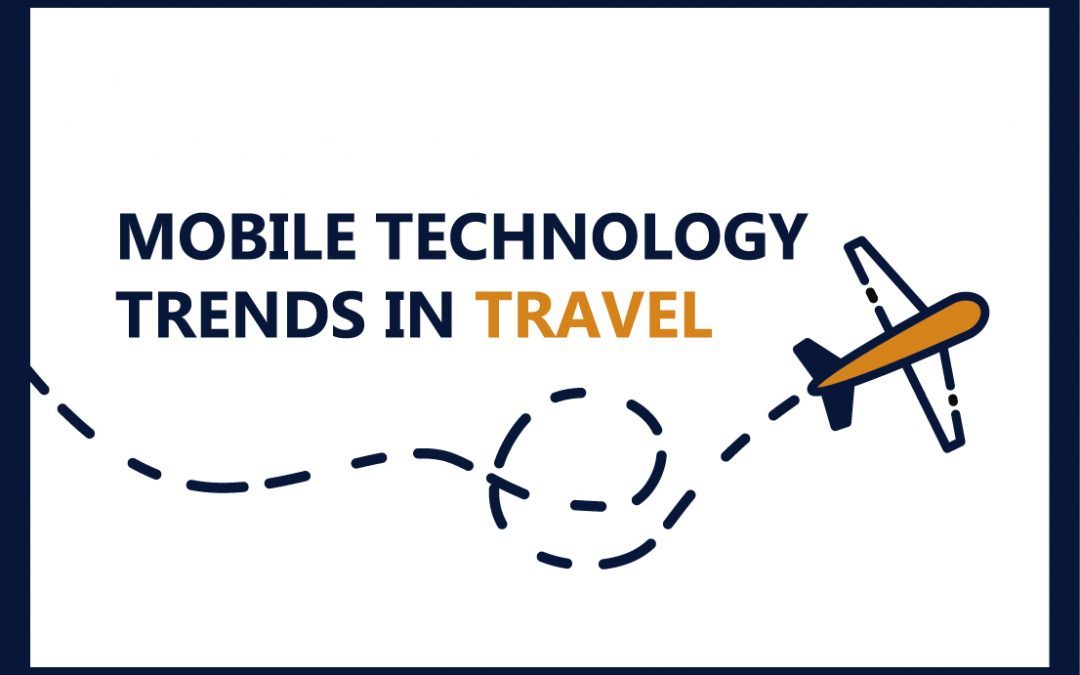 Technology usage trends in business travels. Infographic.