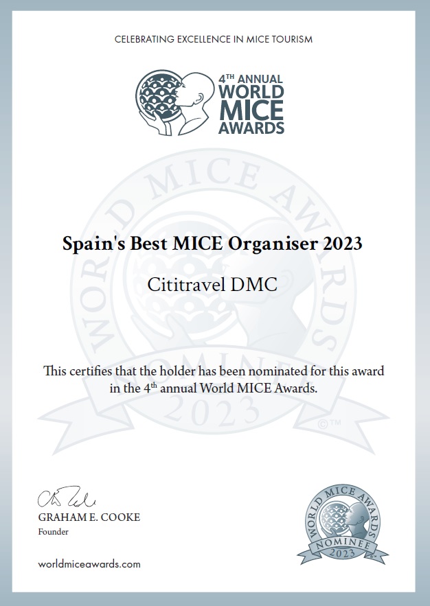 MICE AWARDS certificate nominee Spain