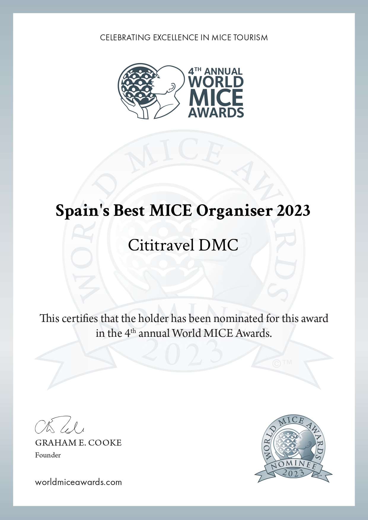 spains best mice organiser 2023 nominee certificate colour page 0001